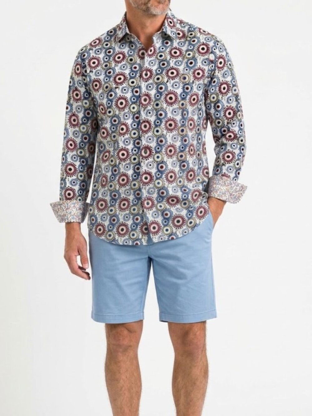 Robert Graham Multicolor Geometric Print Button Down Shirt Size XL